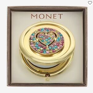 Monet Gold Tone Round Compact
